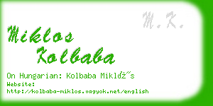 miklos kolbaba business card